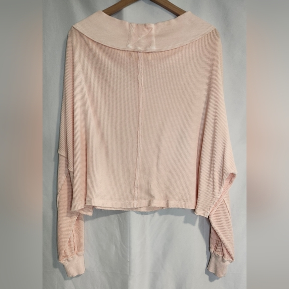 We The Free Close to You Top Womens Medium Light Peach Waffle Knit Lounge - Picture 5 of 7